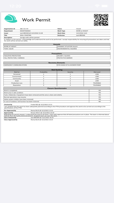 e-Work Permit Screenshot