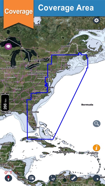 US East Coast offline nautical charts for boating