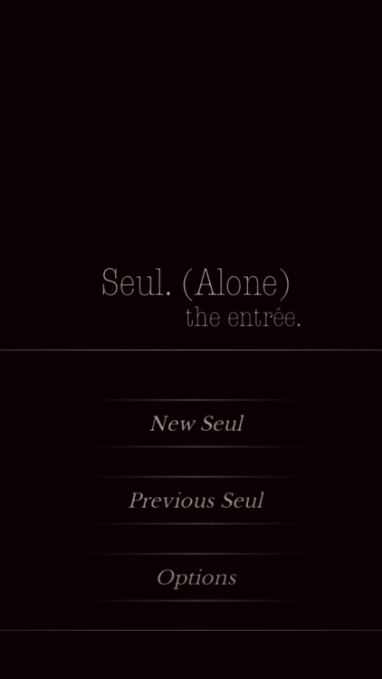 Seul.(Alone) The entrée - CYOA