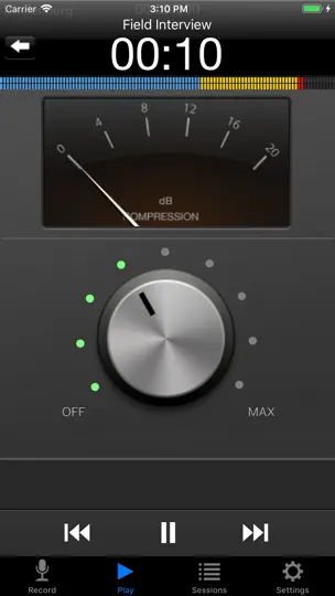 Screenshot von Hindenburg Field Recorder Lite auf dem iPhone 3
