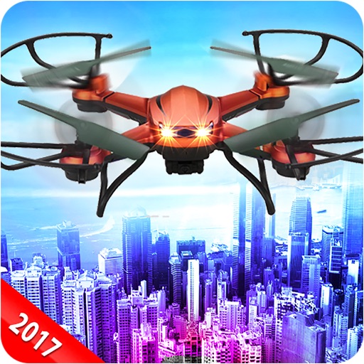 Futuristic Fire Fighting Drone Icon