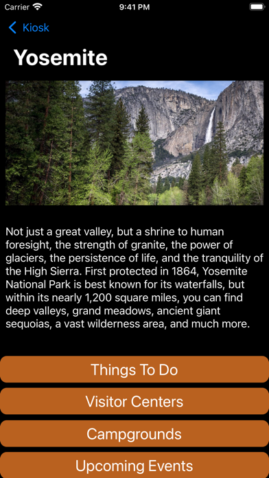 National Park Kiosk Screenshot
