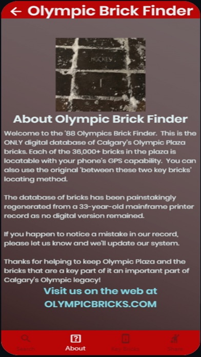 Olympic Brick Finder Screenshot