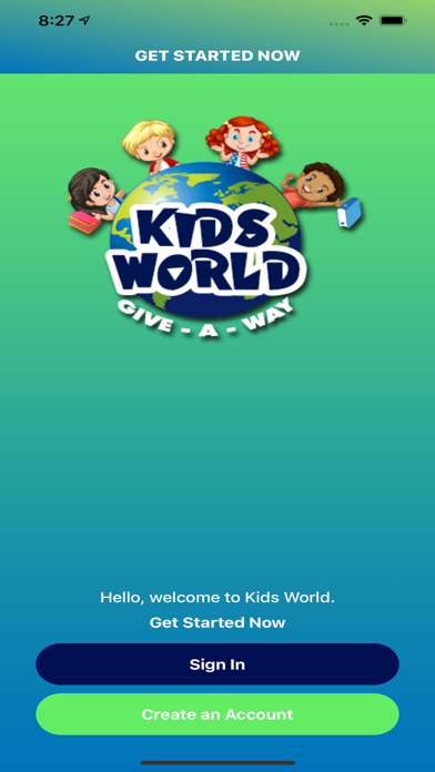 KIDSWORLDGIVE-A-WAY APP Screenshot