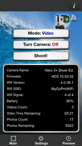 Game screenshot Remote Control for GoPro Hero 3+ Silver mod apk