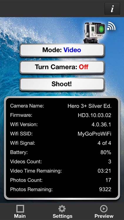 Remote Control for GoPro Hero 3+ Silver