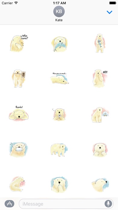 Polar Bear Watercolor Sticker screenshot 2