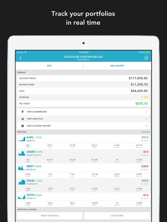 Screenshot #4 pour Stockfuse – Virtual Stock Market Game