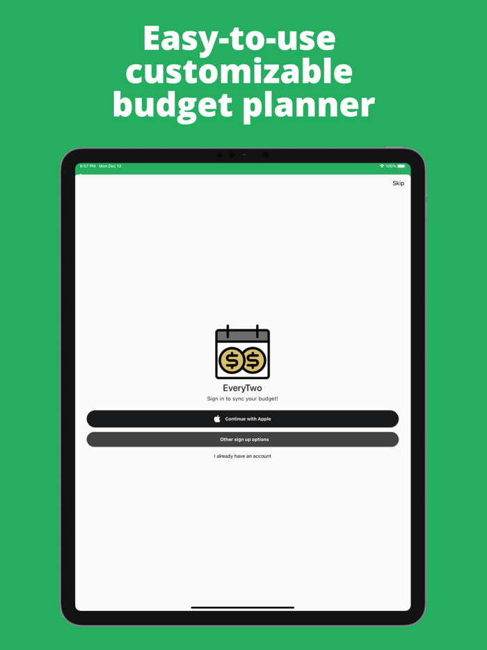 EveryTwo Biweekly Budgeting