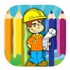 Kids Builder Coloring Page Fun Game Version