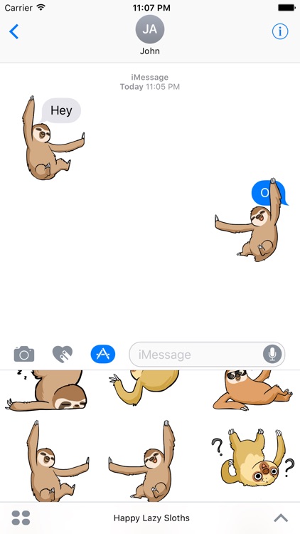 Happy Lazy Sloths Stickers