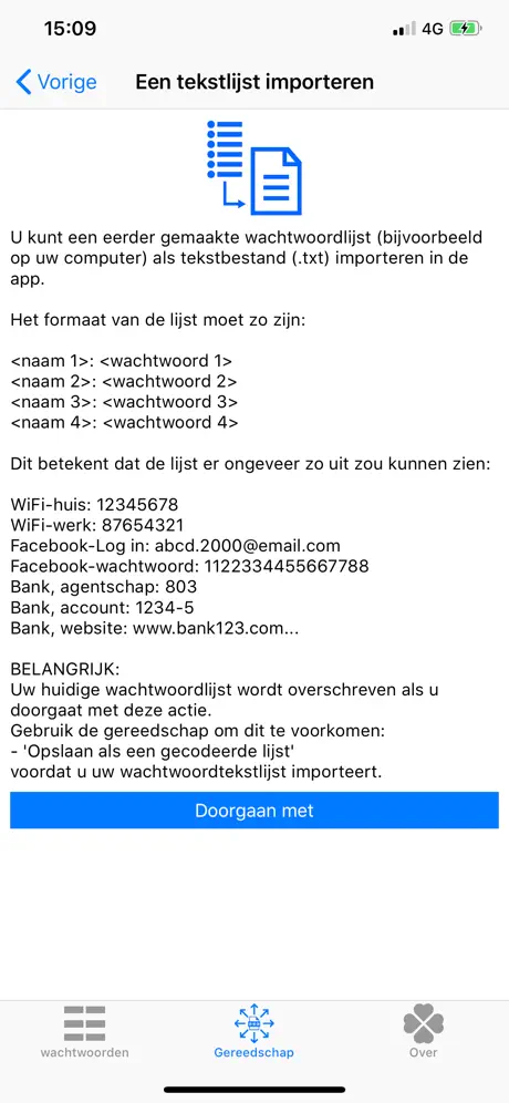 *Wachtwoorde* Kopiëren Plakken