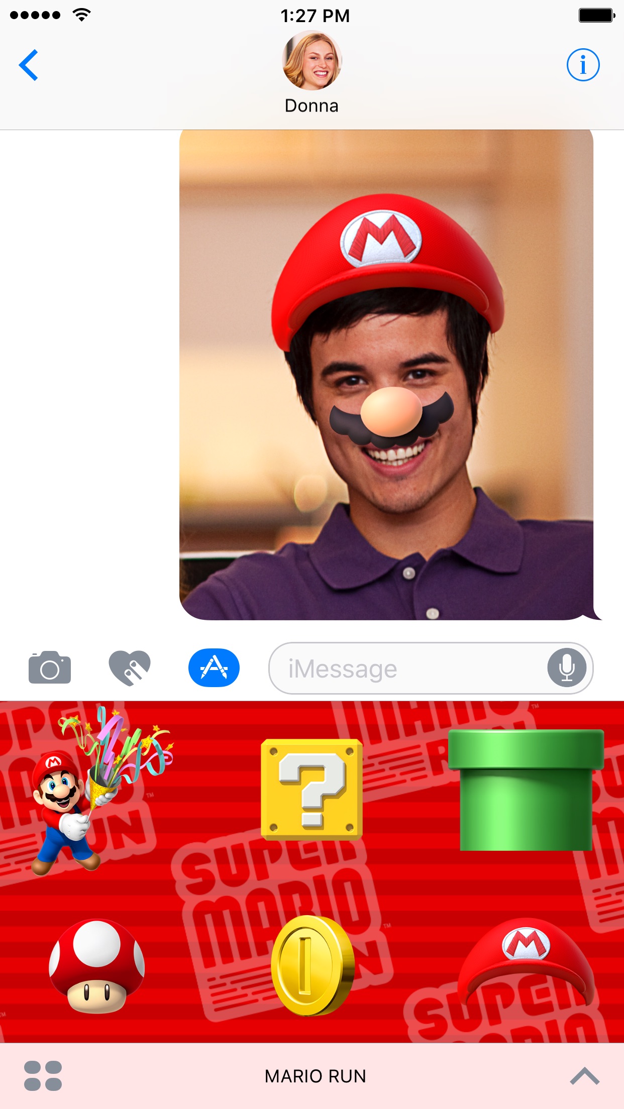 Screenshot do app Super Mario Run Stickers