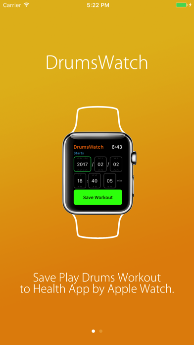 Screenshot #1 for DrumsWatch - Save Drums Workout for Apple Watch