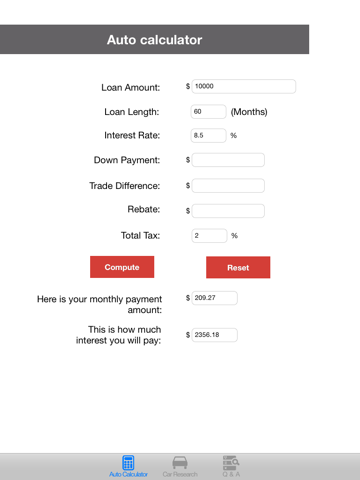 Auto Loan Payment Calculator - náhled