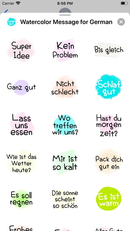 Watercolor Message for German