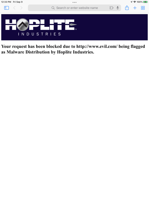 Hoplite Browser Security iPad screenshot 1 - Business app