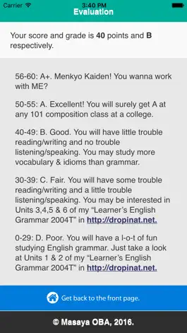 Game screenshot Oba's English Grammar Test hack