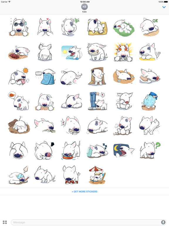 Funny Bull Cute dog stickers for iMessage iPhone & iPad Game