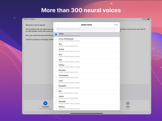 Text to Speech: Voice Reader iPad screenshot 2 - Utilities app