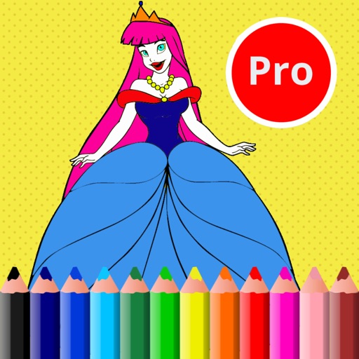 Cute Princess Easy and Fun Coloring Pages For Girl Icon