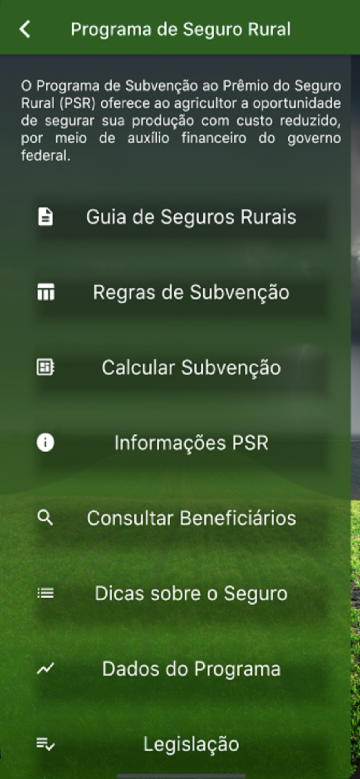 PSR - Programa de Seguro Rural
