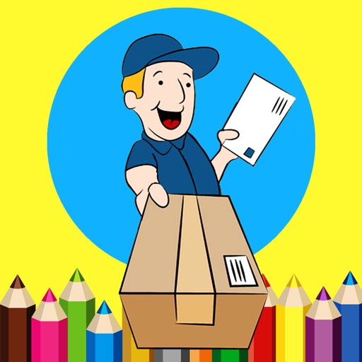 Free Coloring Book Games Postman Version Icon