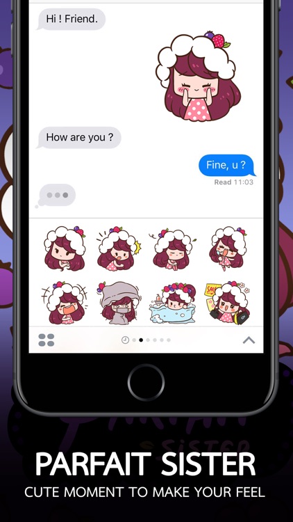 Parfait Sister Sticker Emoji Keyboard By ChatStick