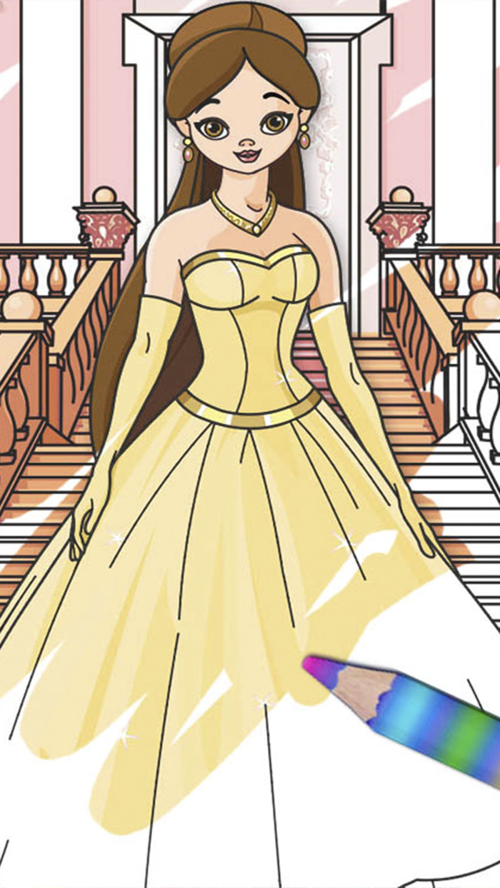 Fairy princess coloring book pages for kids