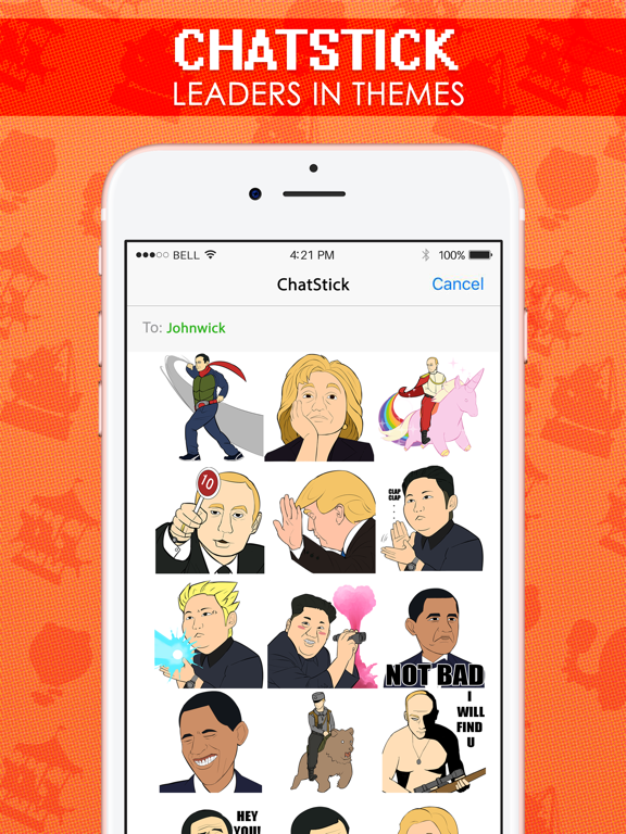 Funny Leader Stickers for iMessage Freeのおすすめ画像1