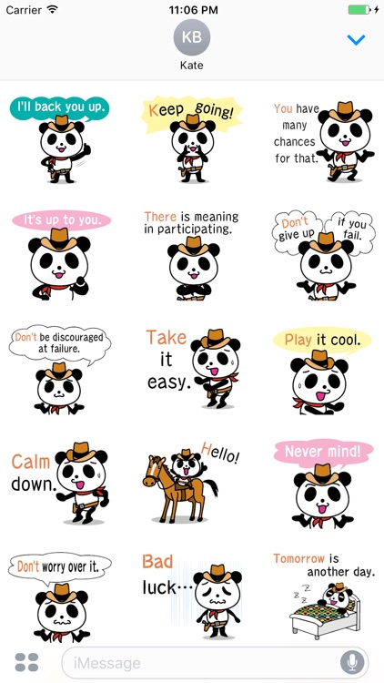 Cowboy Jack the panda stickers 2
