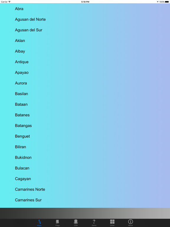 Philippines Province Maps and Capitals iPad screenshot