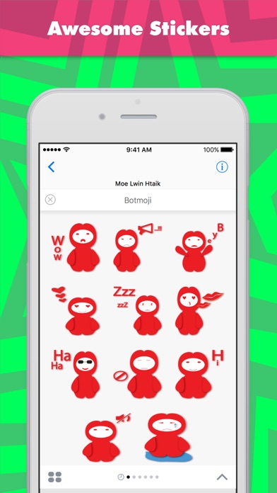 Moe Lwin HtaikによるBotmojiステッカーのスクリーンショット1 Moe Lwin HtaikによるBotmojiステッカーのスクリーンショット1