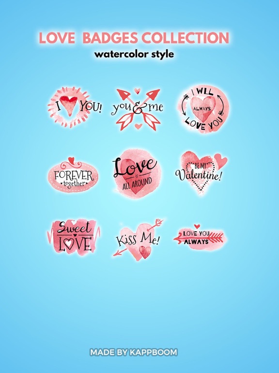 Screenshot #4 pour Watercolor Love Stickers