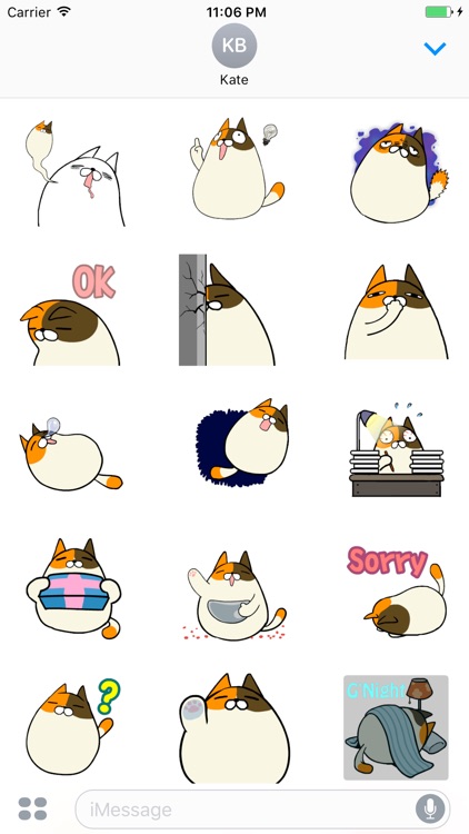 Megi The Plump Kitten Animated Stickers