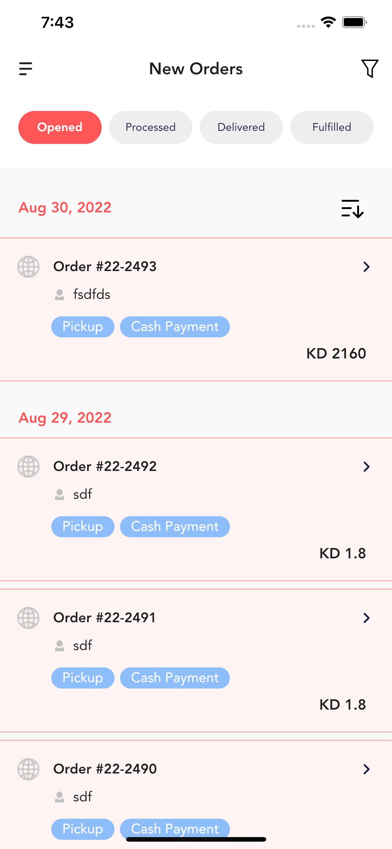 OSOSS ORDERS