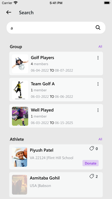 Young Athletes Agency Screenshot