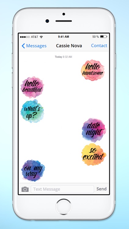 Watercolor Messages and Words Sticker Pack