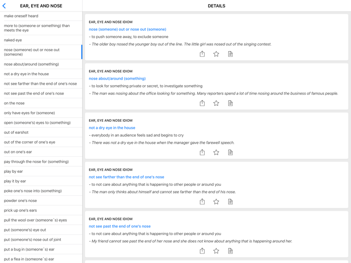 Eyes and Number idioms