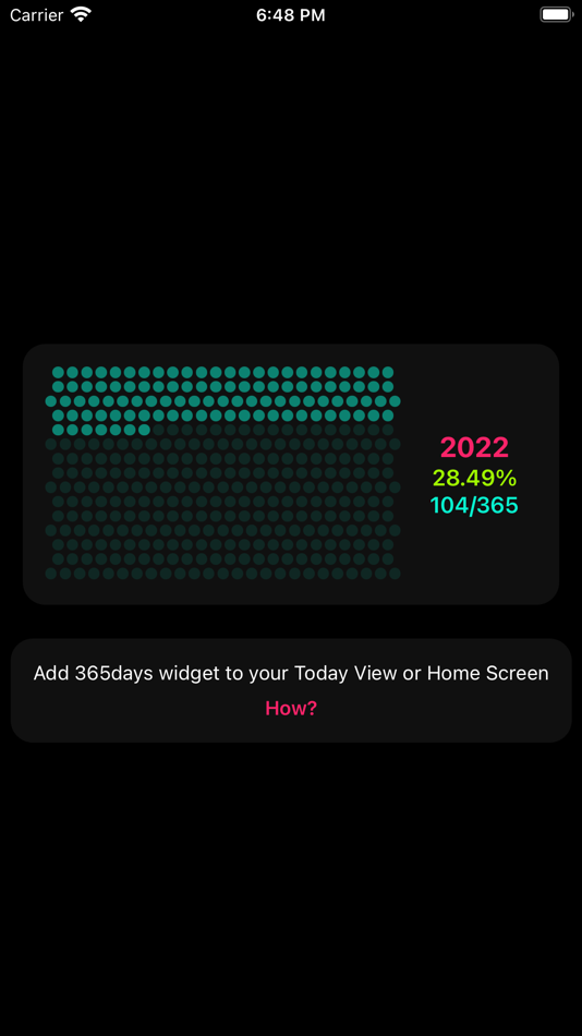 #1. 365days - track year progress (iOS) By: Maxim Skryabin