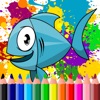 Icon Sea Fish Coloring Book For Kids Toddler