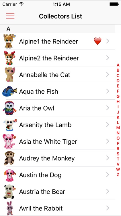 Collectors List - Boo's List
