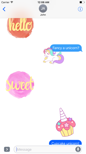 Pastel UNICORN Words Stickers(圖4)-速報App