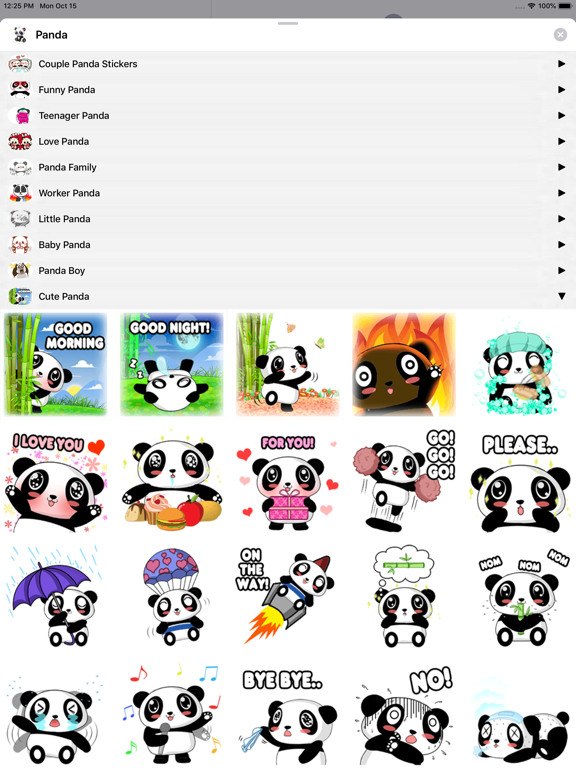 Kawaii Panda Stickers Pack iPad screenshot 10 - Stickers app