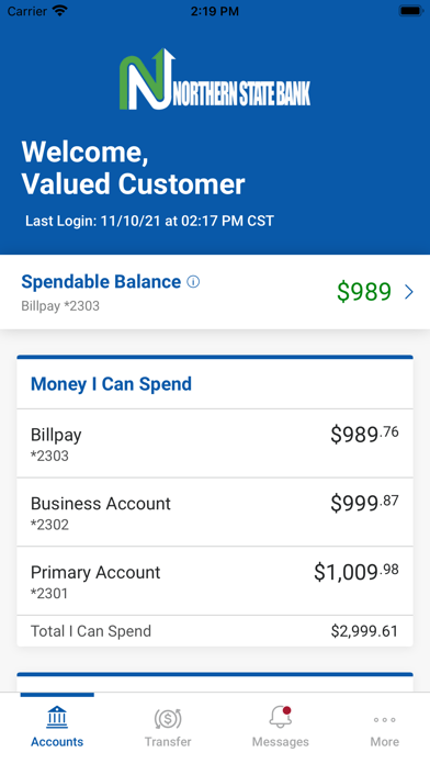 Northern State Bank Mobile Screenshot