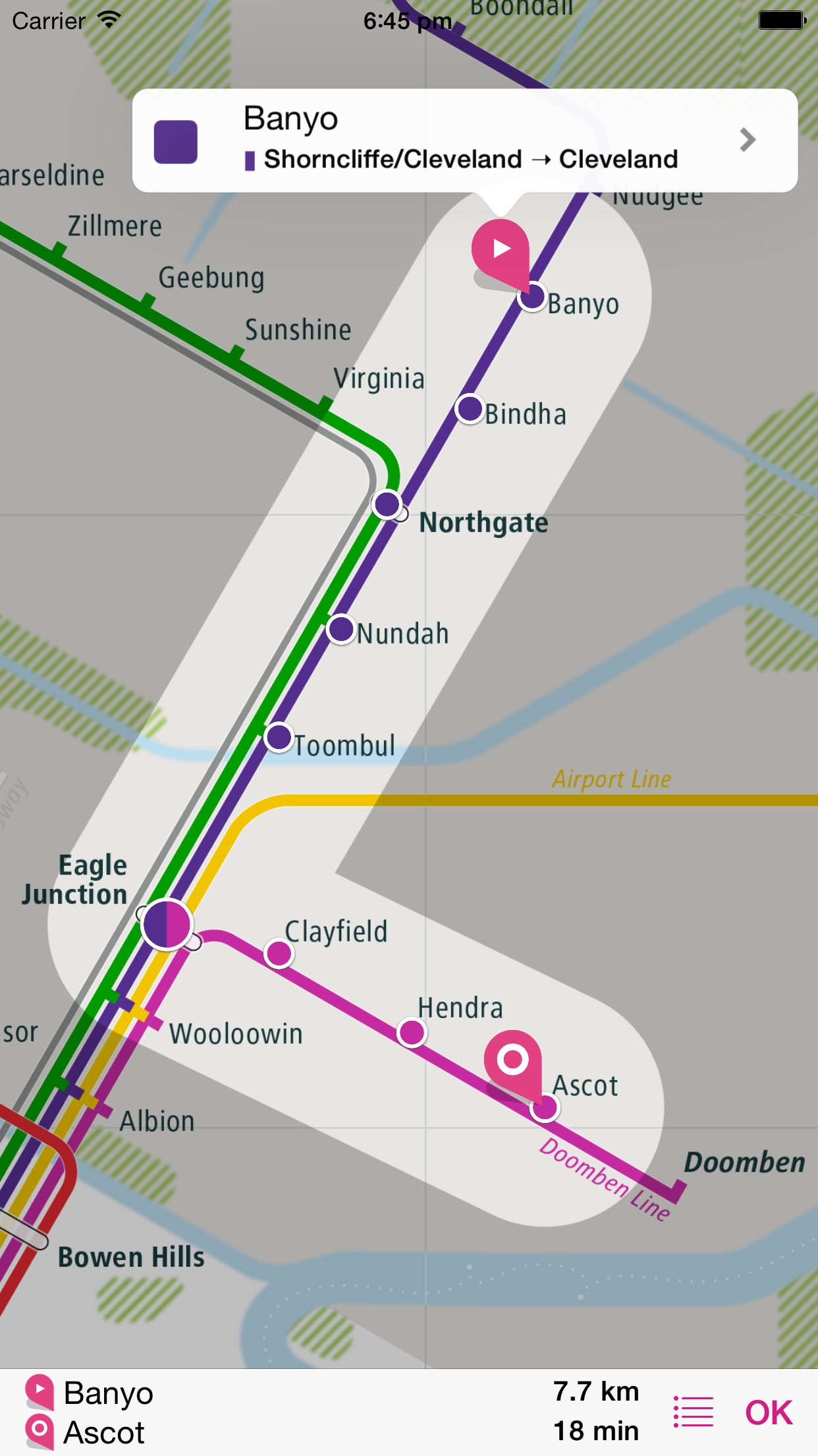 Brisbane Rail Map Lite