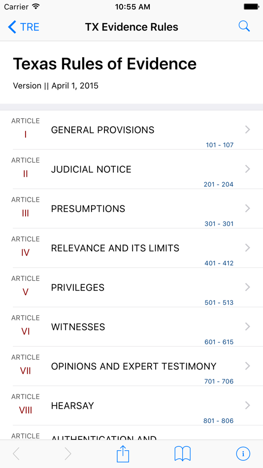 Texas Rules of Evidence (LawStack's TX Law) - 8.521.20170430 - (iOS)