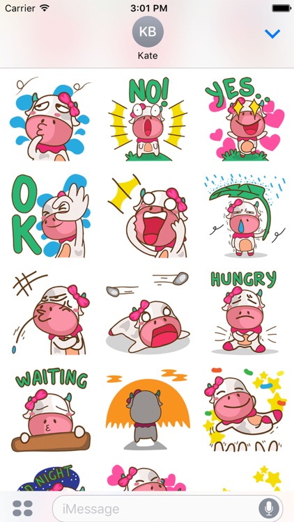 Mira the sweet cow for iMessage Sticker