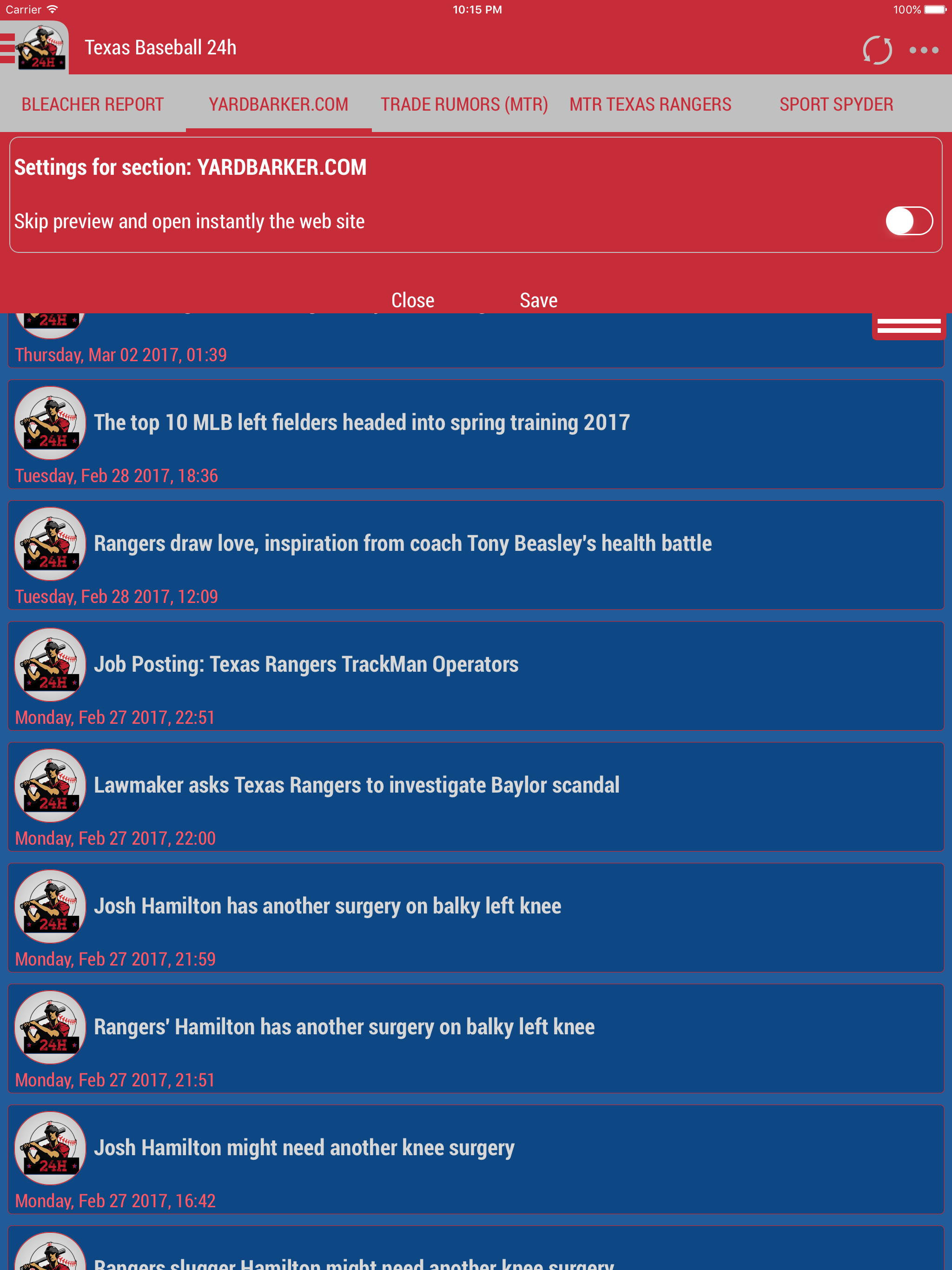 Texas Baseball 24h screenshot 5