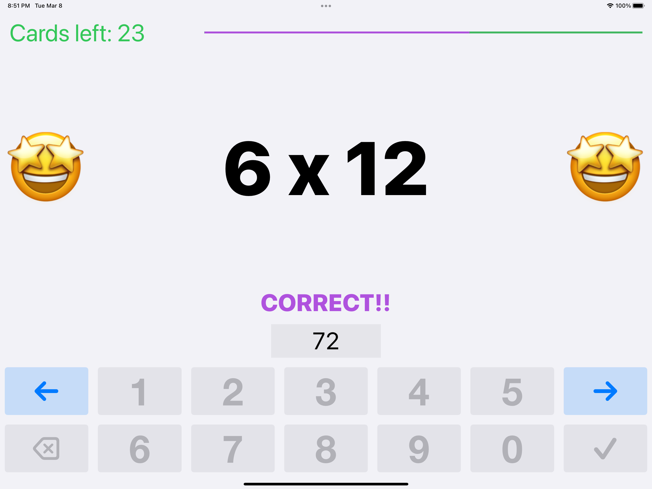 Flashcards for math